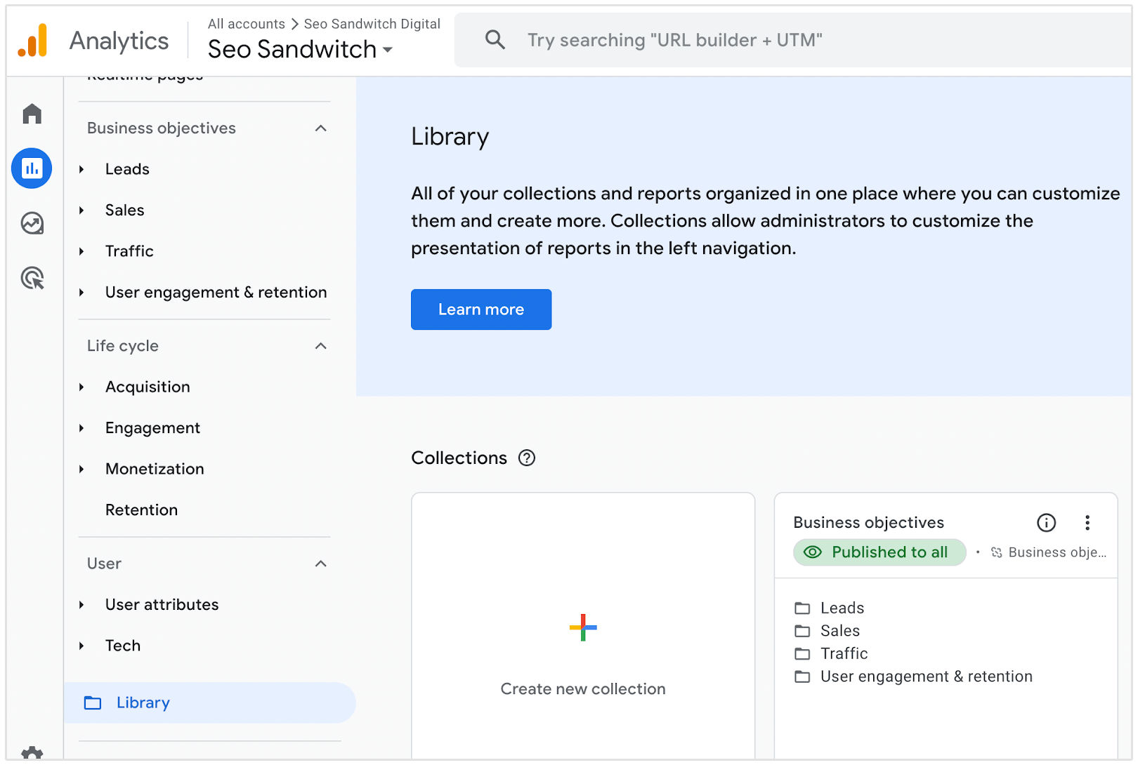 Perpustakaan di Google Analytics